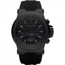 Michael Kors Mk8152 Gents Watch With Black Rubber Strap And Black Dial