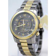 Michael Kors MK8160 Runway oversized men watch 45mm chrono gunmetal gold-tone