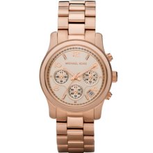 Michael Kors Rose Golden Midsize Runway Chronograph Watch