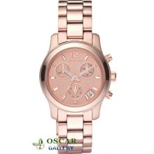 Michael Kors Runway Mk5430 Women's Rose Gold Plated Watch 2 Years Warranty