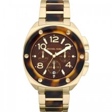 Michael Kors Tribeca Chronograph Golden/Tortoise Womens Watch