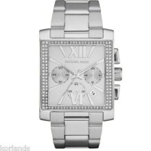 Michael Kors Uptown Glam Gia Chronograph Silver Swarovski Watch Mk5672