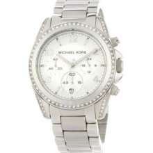 Michael Kors Women Silver Blair Watch Round Case Ð¡hronograph Water Resist