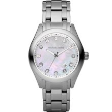 Michael Kors Women's Silvertone Mother Of Pearl Dial Watch MK5325