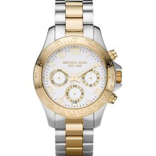 Michael Kors Women's Twotone White Dial Watch MK5455