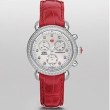 MICHELE MICHELE Signature CSX-36 Diamond, Diamond Dial Garnet Alligator