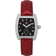 MICHELE Urban Mini Diamond Black Diamond Dial Scarlet Patent Leather