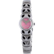 Mila Schon Women's Pink Dial Stainless Steel Quartz Watch ...