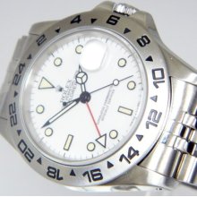Mint Condition White Dial Transitional Explorer Ii Patina Hour Markers 16550