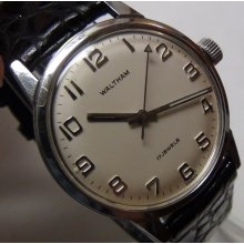 Mint Waltham Men's Made in Germany 17Jwl Silver Watch w/ Strap