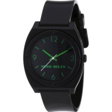 Miss Sixty Ladies Watch Stu002 In Collection Vintage, 3 H And S, Black & Green Dial And Black Strap