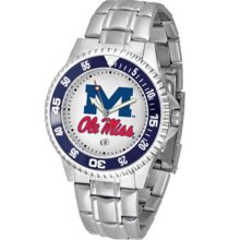 Mississippi Ole Miss Rebels Mens Steel Bandwrist Watch