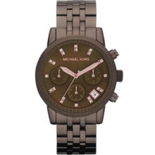 Mk5547 Michael Kors Ladies Watch Brown Mopearl Dial Crystals