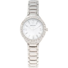 Monument Women's Crystal Bezel Silvertone Watch (MMT4531)