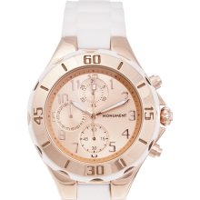 Monument Women's Rubber Strap Rose-goldtone Sporty Watch (MMT4503)