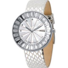 Moog Stainless Steel Crystal Bezel MOP Dial Watch w/ (ME-F) Silver Band