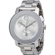 Movado Bold Silver Dial Chronograph Stainless Steel Watch 3600075