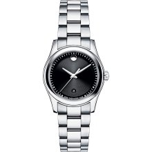 Movado Ladies 0606482 Sportivo Black Museum Marker Dial Stainless Steel Watch