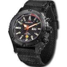 MTM Special Ops Mens Vulture Titanium Watch - Black Nylon Strap - Carbon Fiber Dial - MTM-VBTBB