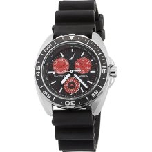 Nautica Men's Sport Ring N07577G Black Resin Analog Quartz Watch with Black Dial