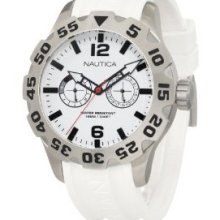 Nautica Men's Stainless Steel Case White Resin Mineral Watch N16603g