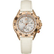 Nautica N20009M NST Midsize Chronograph White Leather Women's Watch