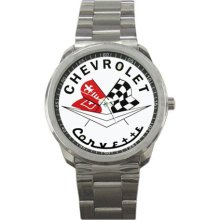 New Rare Chevrolet Chevy Corvette American Muscle Sport Car Logo metal watch