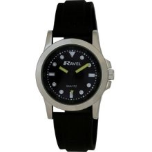 New Ravel Sports Boy's Quartz Watch With Black Dial Analogue Display And Black Silicone Strap R1535.9