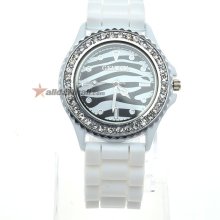 New Style Zebra Animal Print Analog Watch - White