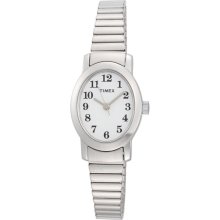 New TIMEX Cavatina Ladies Oval Analog Watch Steel Expansion Bracelet