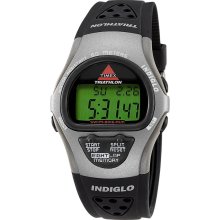 New TIMEX Triathlon Sport Digital Chronograph Mens Black Rubber Watch Indiglo