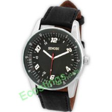 Night Vision Hands Water Resistant Leather Watch for Work Men