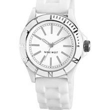 Nine West Women's Silicon Strap White Watch Women's