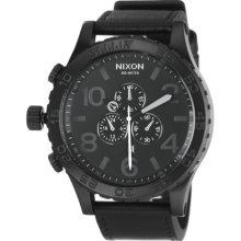 Nixon 51-30 Chrono Leather Watch All Black, One Size