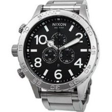 Nixon Men's 51-30 Chrono A083000-00 Silver Stainless-Steel Analog Quartz Watch with Silver Dial