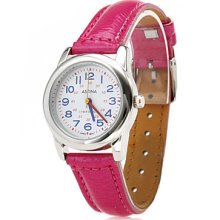 Numbers Women's Blue Small Style PU Analog Quartz Wrist Watch (Assorted Colors)