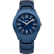 Oasis Ladies Quartz Blue Stainless Steel Metal Bracelet Watch B1310