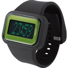 ODM Mens Rainbow Plastic Watch - Black Rubber Strap - Green Dial - DD125A-4