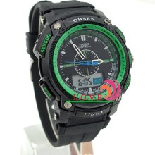 Ohsen Alarm Water-resistant Sport Watch Digital & Analog Quartz Sport Watches