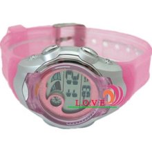 Ohsen Fashion Alarm Pink Digital Rubber Quartz Sport Watches