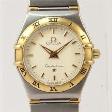 Omega Constellation Textured Dial Stainless Steel & Gold Quartz Ladies Watch