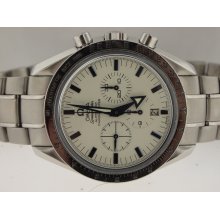 Omega Mens SS Speedmaster Broad Arrow Chronograph.