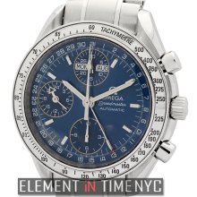 Omega Speedmaster Day Date Chronograph Stainless Steel 39mm Blue Dial
