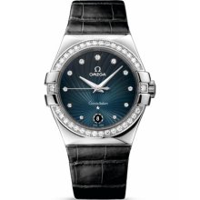 Omega Women's Constellation Blue & Diamonds Dial Watch 123.18.35.60.56.001