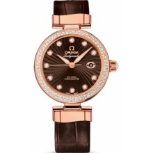 Omega Women's De Ville Ladymatic Brown & Diamonds Dial Watch 425.68.34.20.63.002