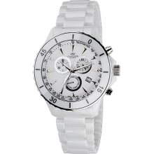 Oniss Men's Swiss Deluxe Ceramic Chronograph Watch ON621-M White