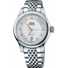 Oris Men's Culture Classic Date Silver Dial Watch 733-7594-4061-MB