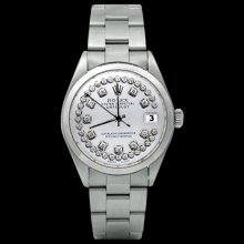Oyster perpetual rolex datejust watch double row diamond dial lady rolex