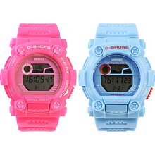 Pair of Waterproof Sport With Watches Night Light - Blue & Pink