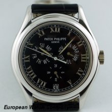 Patek Philippe Annual Calendar 18K White Gold Black Dial 37MM